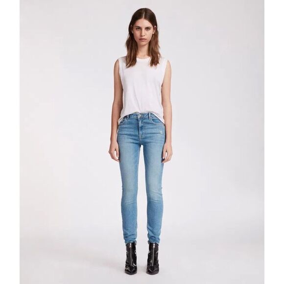 AllSaints Stilt Light Wash Vintage Skinny Jeans Size 26 - Picture 1 of 5